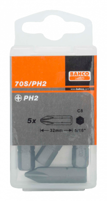 Bit 5/16&quot; PH1x32mm, 5 szt. BAHCO