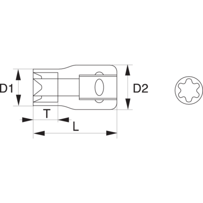 Nasadka udarowa 3/8&quot; TORX E6 BAHCO