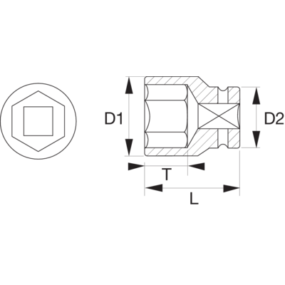 Nasadka udarowa 1/4&quot; 6-kątna 9 mm BAHCO