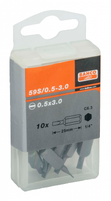Bit 1/4&quot; do śrub płaskich 0.6x3.5x25 mm, 10 szt. BAHCO