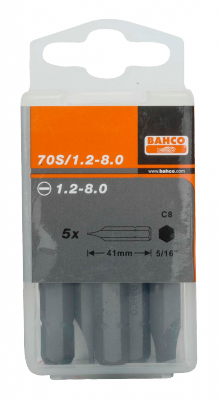 Bit 5/16&quot; do śrub płaskich 2.0x12x41 mm, 5 szt. BAHCO