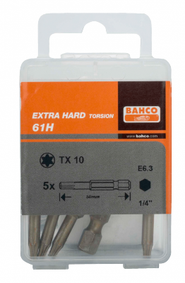 Bit utwardzony 1/4&quot; Torsion do śrub TORX T25x50 mm, 5 szt. BAHCO