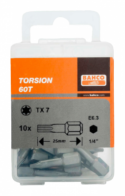 Bit 1/4&quot; Torsion do śrub TORX T20x25 mm, 10 szt. BAHCO