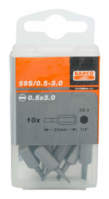 Bit 1/4&quot; do śrub płaskich 0.8x5.5x25 mm, 10 szt. BAHCO