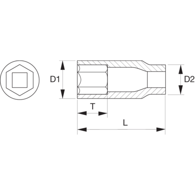 Nasadka udarowa do kół 1/2&quot; 21mm BAHCO