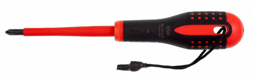 Wkrętak ERGO izolowany Phillips PH1 80 mm z pętlą kevlarową BAHCO
