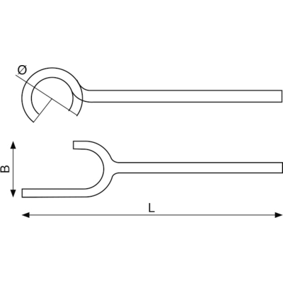 Klucz do zaworów nieiskrzący AL-BR 490 mm, śr. otwarcia 60 mm BAHCO