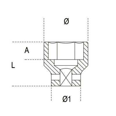 Nasadka udarowa 3/4&quot; 6-kątna 24 mm, 728 Beta