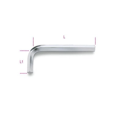 Klucz trzpieniowy imbusowy kątowy chromowany 6 mm, 96 Beta