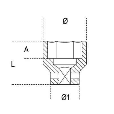Nasadka udarowa 1/2&quot; 6-kątna 22 mm, 720 Beta