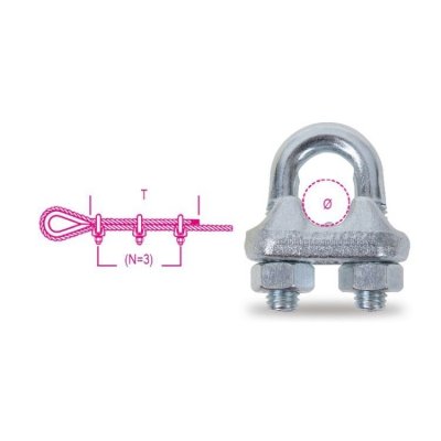 Zacisk linowy kabłąkowy stalowy ocynkowany 20 mm (3/4&quot;) Robur