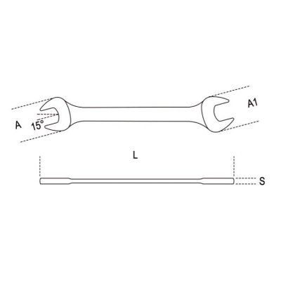 Klucz płaski dwustronny 5x5.5 mm, 55 Beta