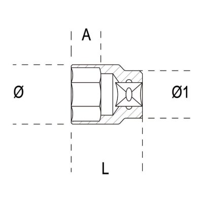 Nasadka 3/8&quot; 6-kątna 19 mm, 910B Beta