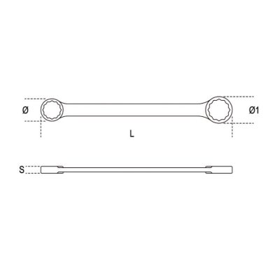 Klucz oczkowy dwustronny prosty 6x7 mm, 95 Beta