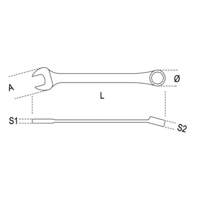 Klucz płasko-oczkowy krótki z grzechotką 10 mm, 142C Beta