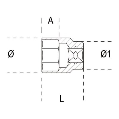 Nasadka 1/4&quot; 6-kątna 14 mm, 900 Beta