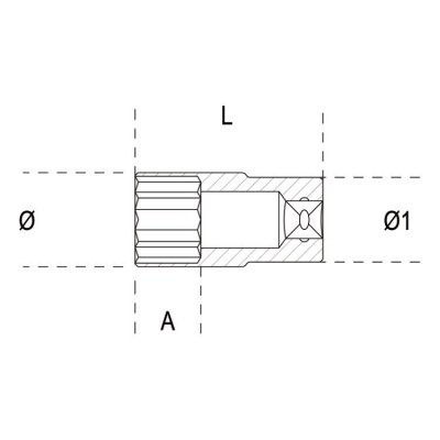 Nasadka 1/4&quot; 6-kątna 8 mm długa, 900L Beta