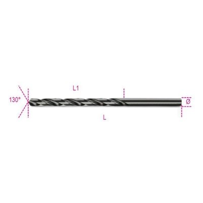 Wiertło kręte cylindryczne szlifowane HSS 6,50 mm DIN340, 412L Beta