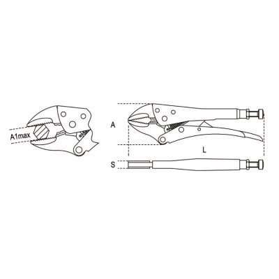 Szczypce Morse&#039;a nastawne samoblokujące 240 mm, 1057A Beta