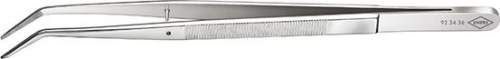 Pinceta precyzyjna, 155mm, spiczasta, z zagiętymi końcówkami, niklowana, 92 34 36, KNIPEX