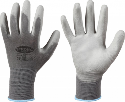 Rękawice dziane Shenzhen, nylon, rozmiar 8, szare  (12 par)