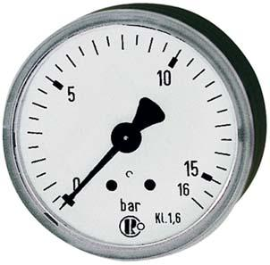 Manometr,z przylaczem tylnym centrycznym 50mm 0-10 barow G1/4&quot; RIEGLER