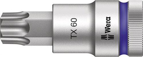 Nasadka wktetakowa 1/2&quot;z funkcja przytrzym. do srub z lbem z gniazdemTORX 60x60mm Wera