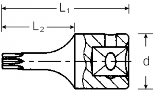 Nasadka 1/4&quot; wkrętakowa T10 TORX (zewn.) krótka STAHLWILLE