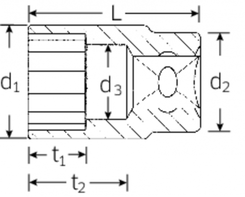Nasadka 1/2&quot; 10mm,12-kątna, krótka STAHLWILLE