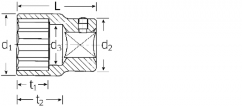 Nasadka 3/4&quot; rozmiar 13/16&quot;, 12-kątna, krótka STAHLWILLE