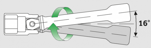 Przedłużka kątowa 1/4&quot; L=100mm z przegubem wobble-drive STAHLWILLE