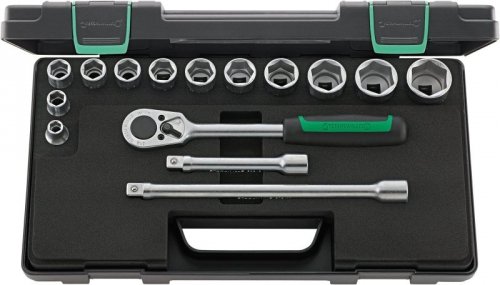 Zestaw nasadek 6-kątnych 1/2&quot;, 15-elementowy w skrzynce ABS (10-32mm) STAHLWILLE