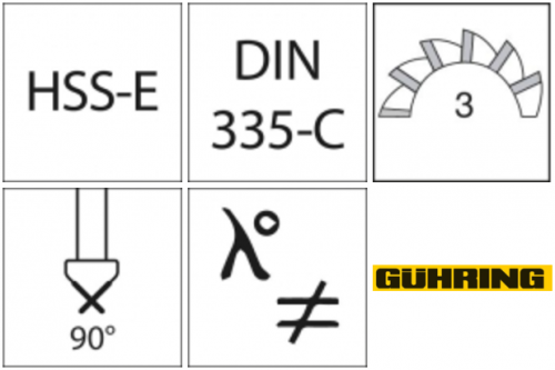 Pogłębiacz stożkowy HSCO TiAlN 90° 16,5mm GÜHRING