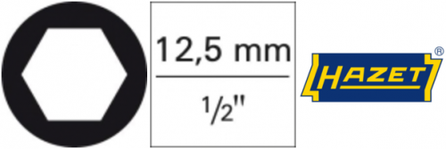 Nasadka udarowa z tulejką z tworzywa sztucznego 1/2&quot;, 6-kątna, 17x85mm, 903SLG-17 HAZET
