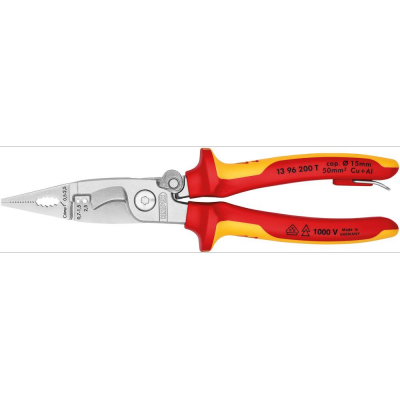 Szczypce elektroinstalacyjne VDE, TT, 200mm, 13 96 200 T, KNIPEX