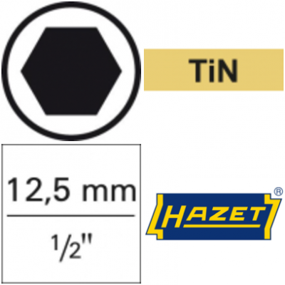 Nasadka wkrętakowa 1/2&quot; 6-kątna z kulką, 4x100mm, 986L-4 HAZET
