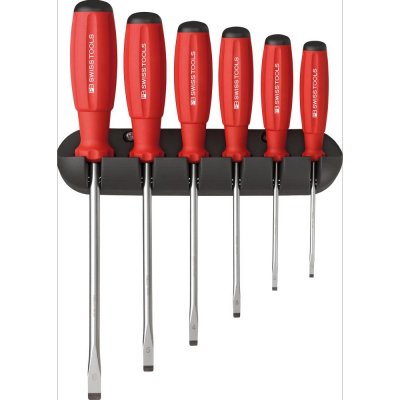 Zestaw wkrętaków 6-cz., płaskich w uchwycie ściennym SwissGrip PB Swiss Tools
