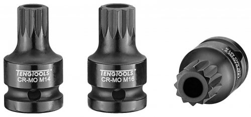 Nasadka trzpieniowa udarowa długa xZN Spline z chwytem 1/2&quot; 16 mm Teng Tools