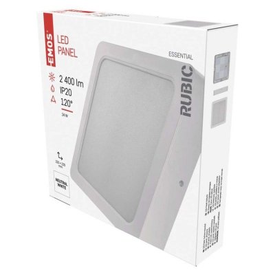 Panel LED  natynkowy RUBIC 2w1, kwadrat, biały, 24W, naturalna biel
