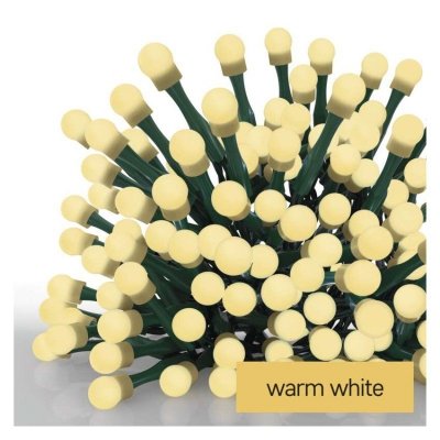 Lampki choinkowe 200 LED cherry 10m ciepła biel, zielony przewód, IP20