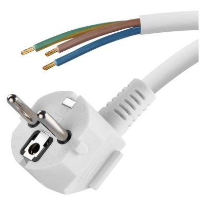 Przewód przyłączeniowy PVC 3×1,0mm, 3m biały
