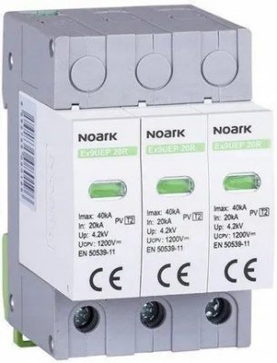Ogranicznik przep. NOARK, SPD Ex9UEP Noark 1000DC/typ T2/6.25kA/3 moduły szer./dla nieuziemionych systemów PV