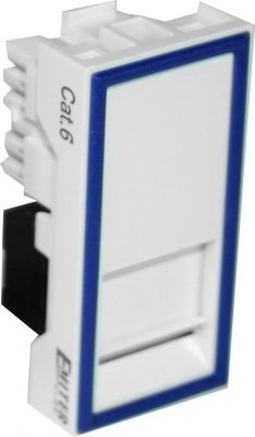 Gniazdo UTP RJ45 kat.6 z adapterem 1-modułowe, białe, niskie