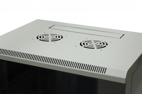 Szafa wiszaca niedzielona 19&quot; 15U, drzwi blacha/szkło,  600×450×770mm szer./gł./wys. (w zestawie: półka stała oraz komplet 