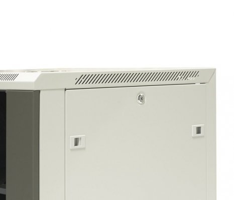 Szafa wisząca niedzielona 19&#039;&#039; 12U, drzwi blacha/szkło,  600×600×635mm szer./gł./wys. (w zestawie: półka stała oraz ko