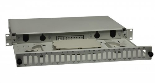 Przełącznica wysuwana 19&quot; 1U 24xSC duplex szara