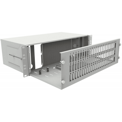 Przełącznica wysuwana 19&quot; 3U 72xSC duplex (SC Duplex / LC Quad), szara, w zestawie dławiki