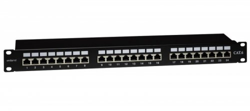 Panel 19&quot; 24xRJ45 STP kat.6 (1U) z półką