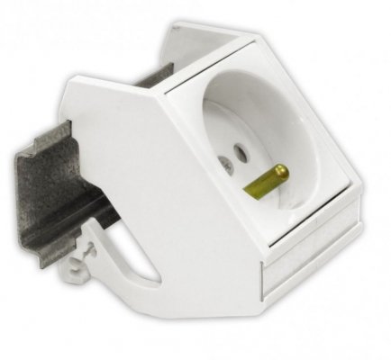 Adapter na szynę DIN do gniazd 45x45mm komputerowych i zasilających 2M