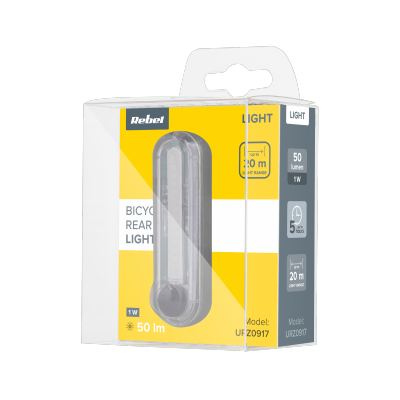 Lampa rowerowa tylna COB z kablem USB URZ0917